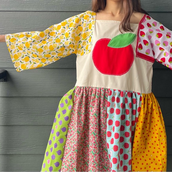 Handmade Fruit Paradise Flavorful Print Bandana Dress | SKU 11161 Apple - Picture 15 of 16